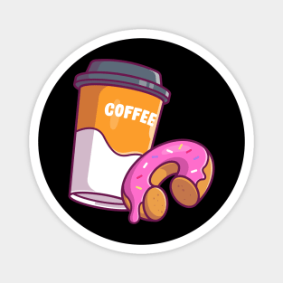 Coffee cup and donuts Magnet